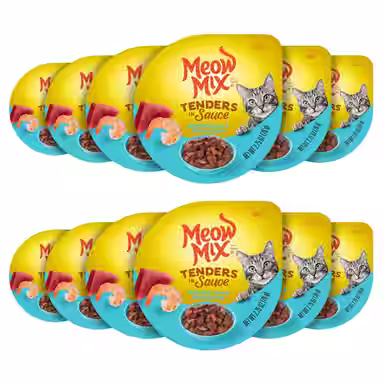 Meow Mix Tender Favorites with Real Tuna & Whole Shrimp in Sauce
