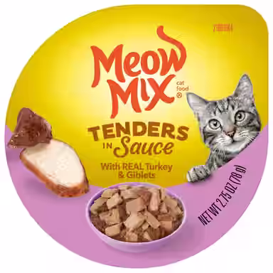 Meow Mix Tenders in Sauce with Real Turkey & Giblets
