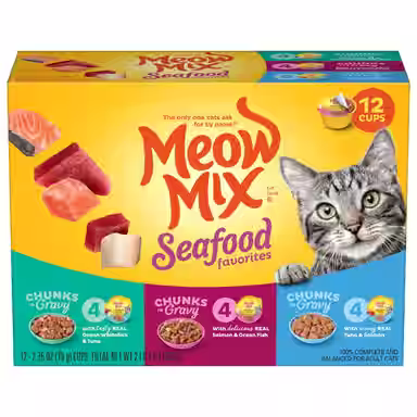 Meow Mix Savory Morsels Seafood Favorites Variety Pack