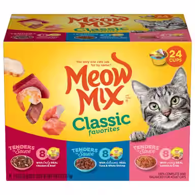 Meow Mix Classic Favorites Tenders in Sauce Variety Pack