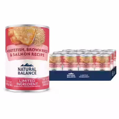 Natural Balance Limited Ingredient Whitefish, Rice, & Salmon Recipe Canned Dog