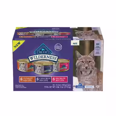 Blue Buffalo Wilderness Variety Pack Adult High Protein Natural Chicken, Salmon, Turkey Pate
