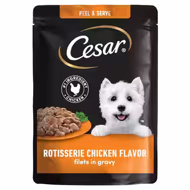 Cesar Rotisserie Chicken Flavor Filets in Gravy