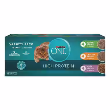 Purina ONE Natural Turkey, Chicken & Tuna Variety Pack High Protein