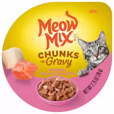 Meow Mix Chunks in Gravy Real Salmon & Ocean Fish