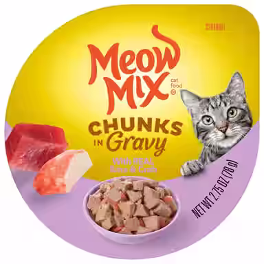Meow Mix Chunks in Gravy Real Tuna & Crab