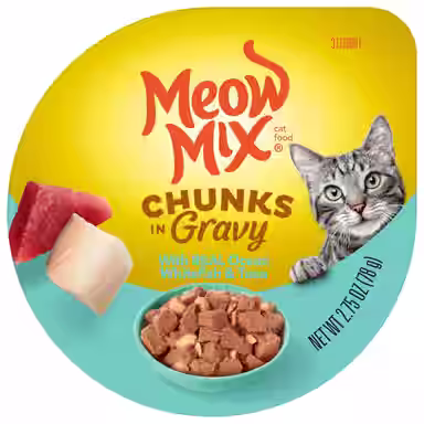Meow Mix Chunks in Gravy Real Ocean Whitefish & Tuna