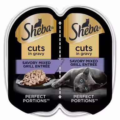 Sheba Perfect Portions Grain-Free Savory Mixed Grill Cuts in Gravy Entree