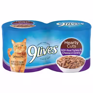 9 Lives Hearty Cuts with Real Turkey & Cheese in Gravy