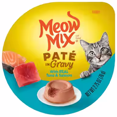 Meow Mix Pate in Gravy with Real Tuna & Salmon