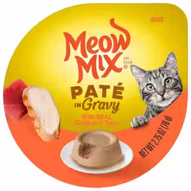 Meow Mix Pate in Gravy with Real Chicken & Tuna Pate