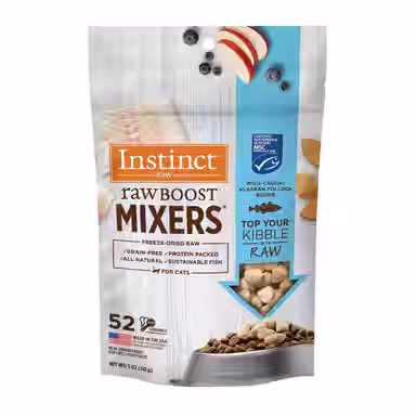 Instinct Raw Boost Mixers Wild Caught Alaskan Pollock Recipe High-Protein Grain-Free Freeze-Dried