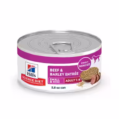 Hill's Science Diet Adult Small Breed & Mini Breed Beef & Barley Entree Minced