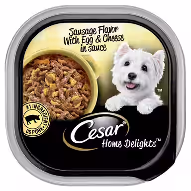 Cesar Home Delights Sausage Flavor with Egg & Cheese in Gravy Small Breed
