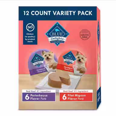 Blue Buffalo Divine Delights Pate Small Breed Variety Pack Filet Mignon & Porterhouse Flavor