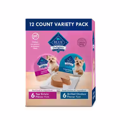 Blue Buffalo Divine Delights Pate Variety Pack Top Sirloin & Grilled Chicken Flavor