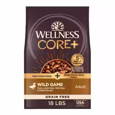 Wellness CORE+ Grain-Free Wild Game Recipe with Freeze-Dried Lamb