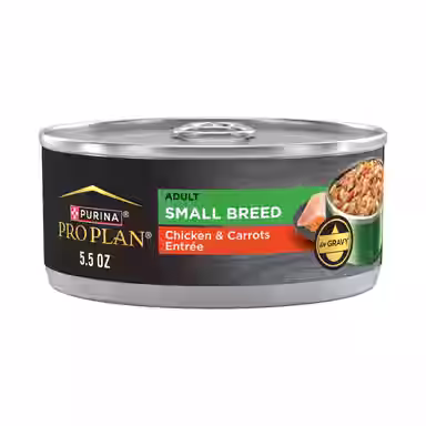 Purina Pro Plan Adult Small Breed High-Protein Chicken & Carrots Entree in Gravy Shredded
