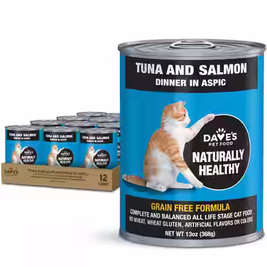 Dave's Pet Food Naturally Healthy, Grain-Free Tuna & Salmon Dinner in Aspic