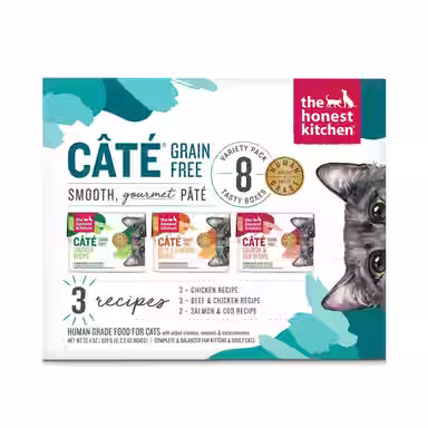 The Honest Kitchen Human Grade Cate Chicken, Beef & Salmon Variety Pack Grain-Free Pate
