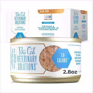 Tiki Cat Veterinary Solutions Lo-Calorie Chicken & Tilapia Recipe Shredded