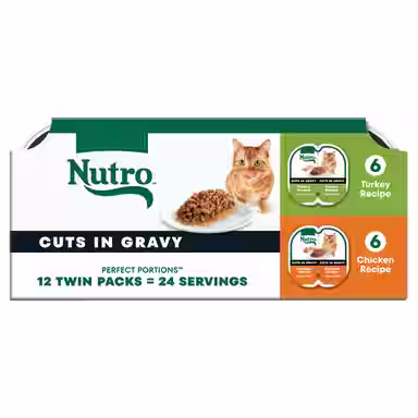 Nutro Perfect Portions Grain-Free Real Turkey & Real Chicken Cuts in Gravy Recipe Variety Pack