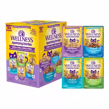 Wellness Appetizing Entrees Little-a-This, Little-a-That, Seafood & Poultry Variety Pack Natural Grain-Free Flaked