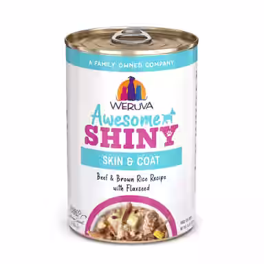 Weruva Awesome Shiny, Beef & Brown Rice Recipe with Flaxseed Adult Gluten-Free Shredded