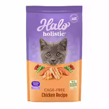 Halo Holistic Kitten Food Grain-Free Cage-Free Chicken Recipe Complete Digestive Health