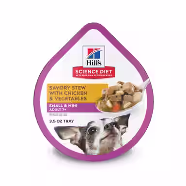 Hill's Science Diet Senior Adult 7+ Small Breed & Mini Breed Savory Chicken & Vegetable Stew