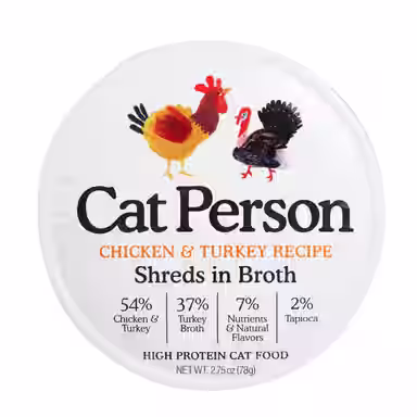 Cat Person by Weruva Shredded Chicken & Turkey in Broth