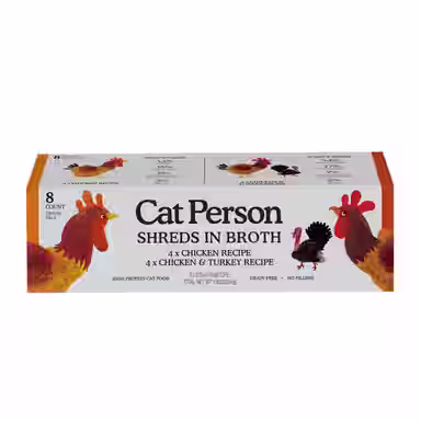 Cat Person by Weruva Shredded Chicken & Turkey in Broth Variety Pack