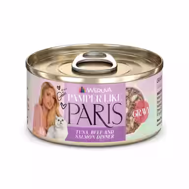 Pamper Like Paris Tuna, Beef, & Salmon Dinner Grain-Free Shredded