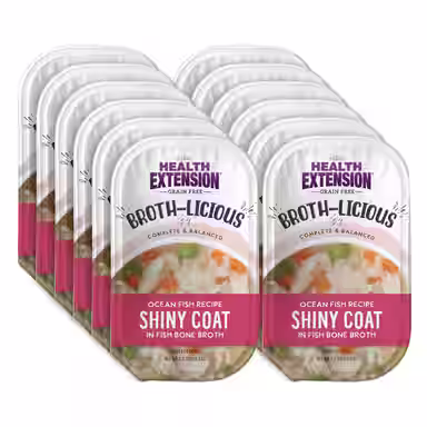 Health Extension Broth-Licious Shiny Coat Grain-Free Ocean Fish in Fish Bone Broth