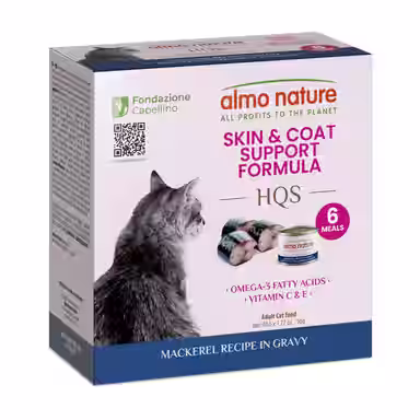 Almo Nature HQS Supportive Formulas Skin & Coat Support Formula Flaked Mackerel Recipe in Gravy