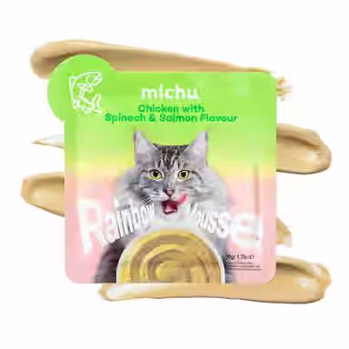 Michu Rainbow Mousse Chicken with Spinach & Salmon Flavor Pate
