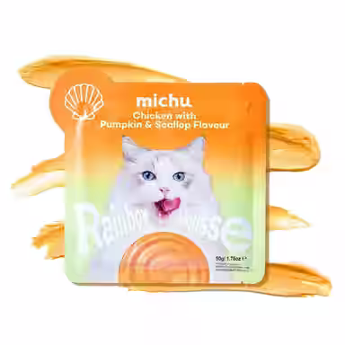 Michu Rainbow Mousse Chicken with Pumpkin & Scallop Flavor Pate