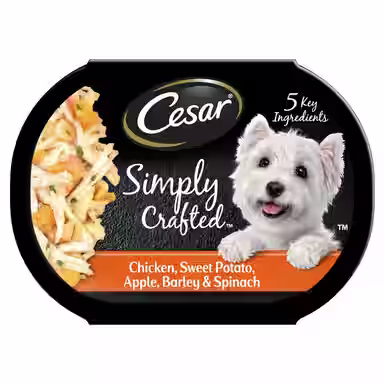 Cesar Simply Crafted Chicken, Sweet Potato, Apple, Barley & Spinach Limited-Ingredient