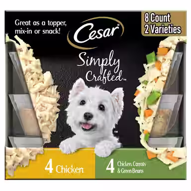 Cesar Simply Crafted Variety Pack Chicken & Chicken, Carrots & Green Beans Limited-Ingredient