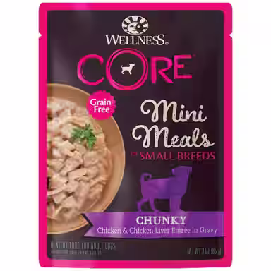 Wellness CORE Grain-Free Small Breed Mini Meals Chunky Chicken & Chicken Liver in Gravy