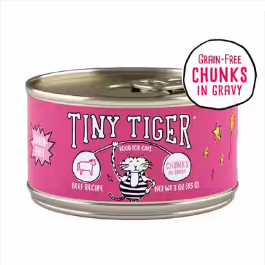 Tiny Tiger Grain-Free Chunks in Gravy Beef Recipe