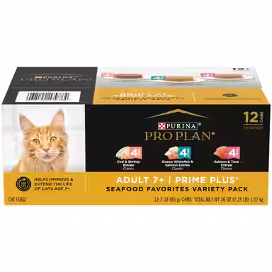 Purina Pro Plan Senior Adult 7+ Seafood Favorites Pate Variety Pack