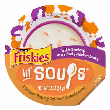 Friskies Lil' Soups with Shrimp in a Velvety Chicken Broth