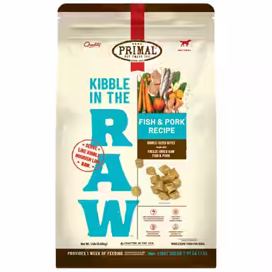 Primal Kibble in the Raw Fish & Pork Recipe Non-GMO Freeze-Dried