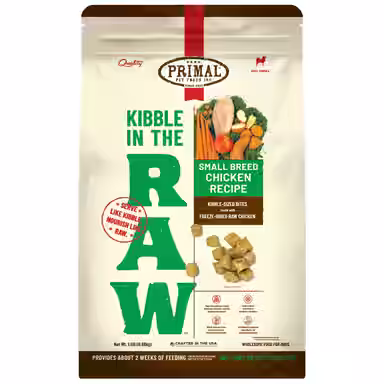 Primal Kibble in the Raw Small Breed Recipe Non-GMO Freeze-Dried