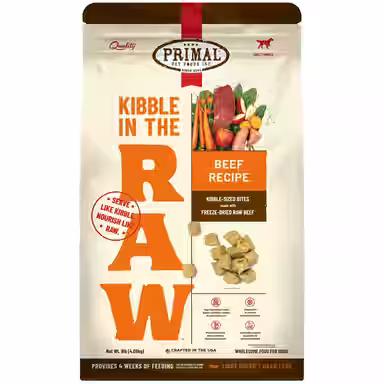 Primal Kibble in the Raw Beef Recipe Non-GMO Freeze-Dried