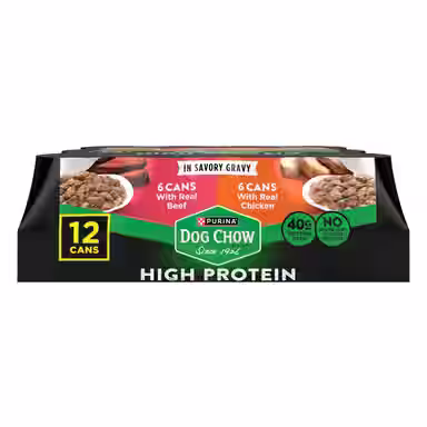 Dog Chow High Protein Variety Pack Chicken & Beef in Savory Gravy