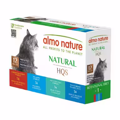 Almo Nature HQS Natural Atlantic Tuna, Mackerel, Chicken & Shrimp, Trout & Tuna Variety Pack
