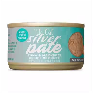 Tiki Cat Silver Tuna & Mackerel Recipe Grain-Free Pate in Broth