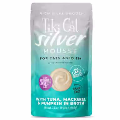 Tiki Cat Silver Mousse Tuna, Mackerel & Pumpkin Grain-Free Pate in Broth